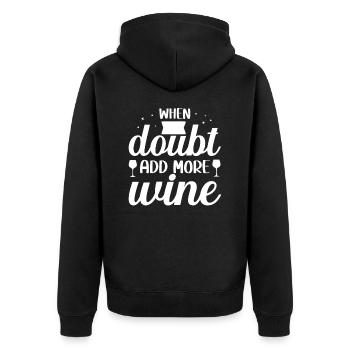 En cas de doute, ajoutez plus de vin - Veste à capuche bio Premium Unisexe - noir - Dos - Nico (187cm)