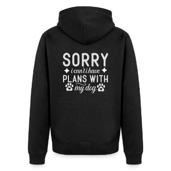 Sorry, can't, have plans with my dog - Unisex Premium Organic Zip Hoodie - black - Back - Nico (187cm)