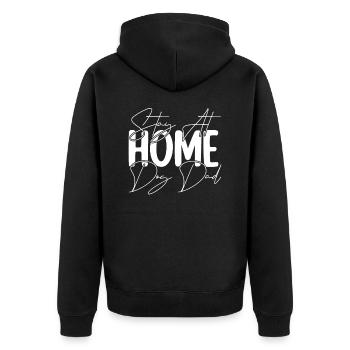 Zuhause bleibender Hundepapa - Unisex Premium Bio Zip Hoodie - Schwarz - Hinten - Nico (187cm)