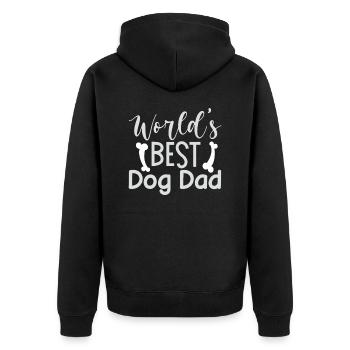 The best dog dad in the world - Unisex Premium Organic Zip Hoodie - black - Back - Nico (187cm)