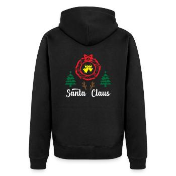 Weihnachtsmann Clouse - Unisex Premium Bio Zip Hoodie - Schwarz - Hinten - Nico (187cm)