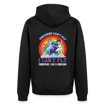 Licornes Licornes ne peuvent pas voler - Veste à capuche bio Premium Unisexe - noir - Dos - Nico (187cm)