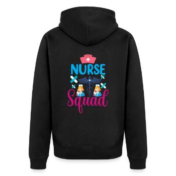 Krankenschwester Krankenhaus Not - Unisex Premium Bio Zip Hoodie - Schwarz - Hinten - Nico (187cm)