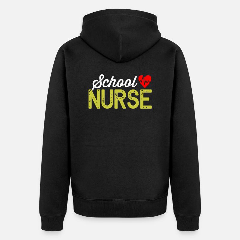 Schulkrankenschwester - Unisex Premium Bio Zip Hoodie - Schwarz