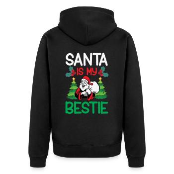 Noël Père Noël mon meilleur ami - Veste à capuche bio Premium Unisexe - noir - Dos - Nico (187cm)