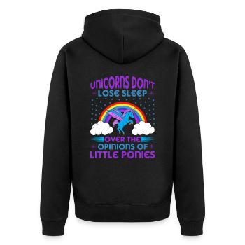 Les licornes licornes ne perdent pas le sommeil - Veste à capuche bio Premium Unisexe - noir - Dos - Nico (187cm)