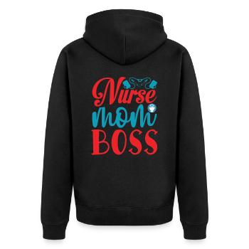 Krankenschwester Krankenhaus Not - Unisex Premium Bio Zip Hoodie - Schwarz - Hinten - Nico (187cm)