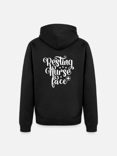 Resting Nurse Face - Unisex Premium Organic Zip Hoodie - black
