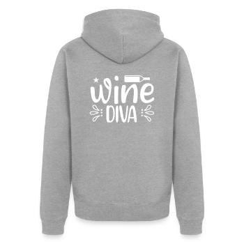 Diva du vin - Veste à capuche bio Premium Unisexe - gris chiné - Dos - Nico (187cm)