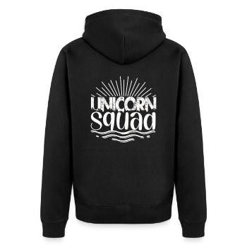 Licorne de l’escouade Einhorn - Veste à capuche bio Premium Unisexe - noir - Dos - Nico (187cm)