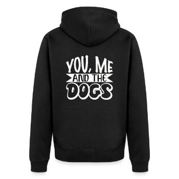 You Me and the Dogs - Unisex Premium Organic Zip Hoodie - black - Back - Nico (187cm)
