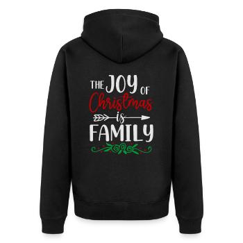 The joy of Christmas is the family - Unisex Premium Organic Zip Hoodie - black - Back - Nico (187cm)