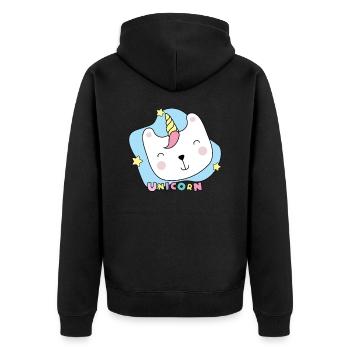 Licorne Licorne - Veste à capuche bio Premium Unisexe - noir - Dos - Nico (187cm)