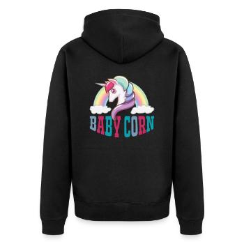 Einhorn UNICORN Bébé - Veste à capuche bio Premium Unisexe - noir - Dos - Nico (187cm)
