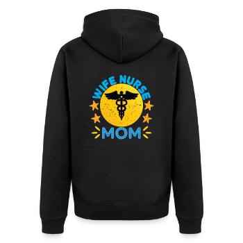 INFIRMIÈRE Épouse infirmière maman - Veste à capuche bio Premium Unisexe - noir - Dos - Nico (187cm)