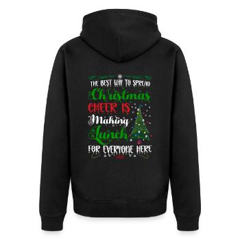 Hässliches Weihnachtsessen Weihnachtszeit - Unisex Premium Bio Zip Hoodie - Schwarz - Hinten - Nico (187cm)