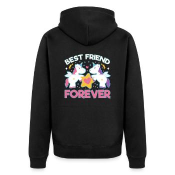 Licorne Licorne Meilleure amie pour toujours - Veste à capuche bio Premium Unisexe - noir - Dos - Nico (187cm)