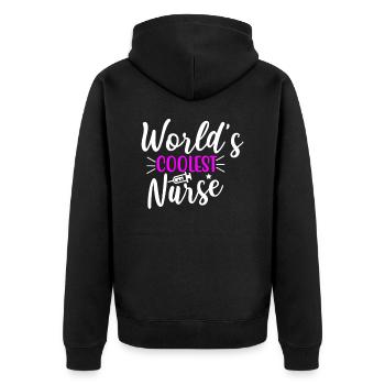 L’infirmière la plus cool du monde - Veste à capuche bio Premium Unisexe - noir - Dos - Nico (187cm)