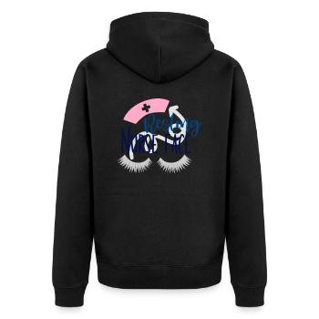 Resting Nurse Face - Unisex Premium Bio Zip Hoodie - Schwarz - Hinten - Nico (187cm)