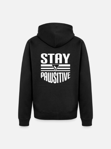 Stay Pawsitive - Unisex Premium Organic Zip Hoodie - black