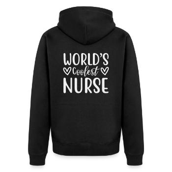 L’infirmière la plus cool du monde - Veste à capuche bio Premium Unisexe - noir - Dos - Nico (187cm)