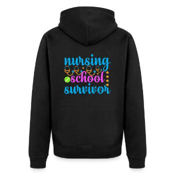 Krankenschwester Krankenhaus Not - Unisex Premium Bio Zip Hoodie - Schwarz - Hinten - Nico (187cm)