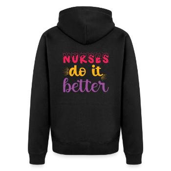Krankenschwester Krankenhaus Not - Unisex Premium Bio Zip Hoodie - Schwarz - Hinten - Nico (187cm)