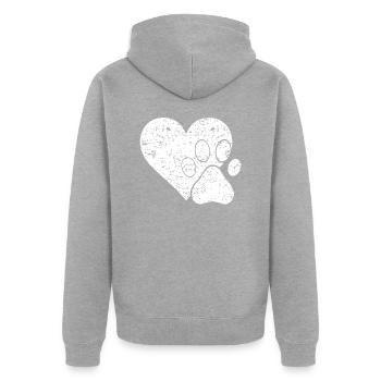 Cœur de patte - Veste à capuche bio Premium Unisexe - gris chiné - Dos - Nico (187cm)