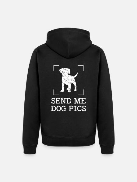 Schick mir Hundebilder - Unisex Premium Bio Zip Hoodie - Schwarz