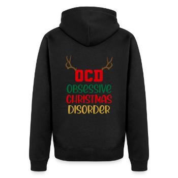 Drôle de trouble obsessionnel de Noël TOC - Veste à capuche bio Premium Unisexe - noir - Dos - Nico (187cm)