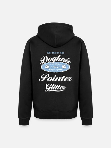 Dog Glitter Pointer - Unisex Premium Organic Zip Hoodie - black