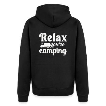 Randonnée Nature Montagnes - Veste à capuche bio Premium Unisexe - noir - Dos - Nico (187cm)