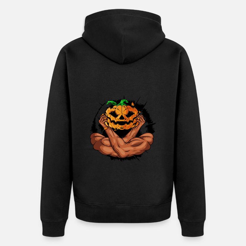 Halloween mit Arme - Unisex Premium Bio Zip Hoodie - Schwarz