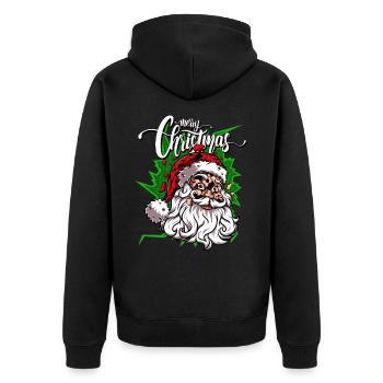 Merry Christmas Merry Christmas - Unisex Premium Bio Zip Hoodie - Schwarz - Hinten - Nico (187cm)