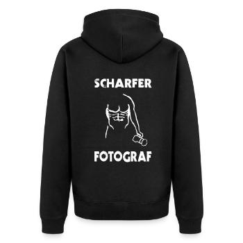 Fotograf Fotografieren Sexy Kamera - Unisex Premium Bio Zip Hoodie - Schwarz - Hinten - Nico (187cm)