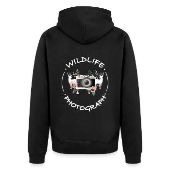 Natur Fotografie Kamera Fotograf Wald Design - Unisex Premium Bio Zip Hoodie - Schwarz - Hinten - Nico (187cm)