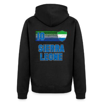 Sierra Leone Fußball Mannschaft - Unisex Premium Bio Zip Hoodie - Schwarz - Hinten - Nico (187cm)