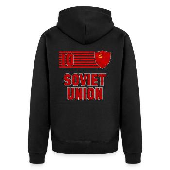 Sowjetunion Fußball Mannschaft - Unisex Premium Bio Zip Hoodie - Schwarz - Hinten - Nico (187cm)