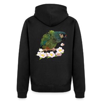 Das Maracanã - Unisex Premium Bio Zip Hoodie - Schwarz - Hinten - Nico (187cm)