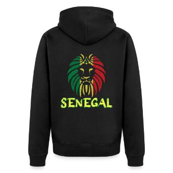 Support équipe de Sénégal Lion De La Téranga 2022 - Veste à capuche bio Premium Unisexe - noir - Dos - Nico (187cm)