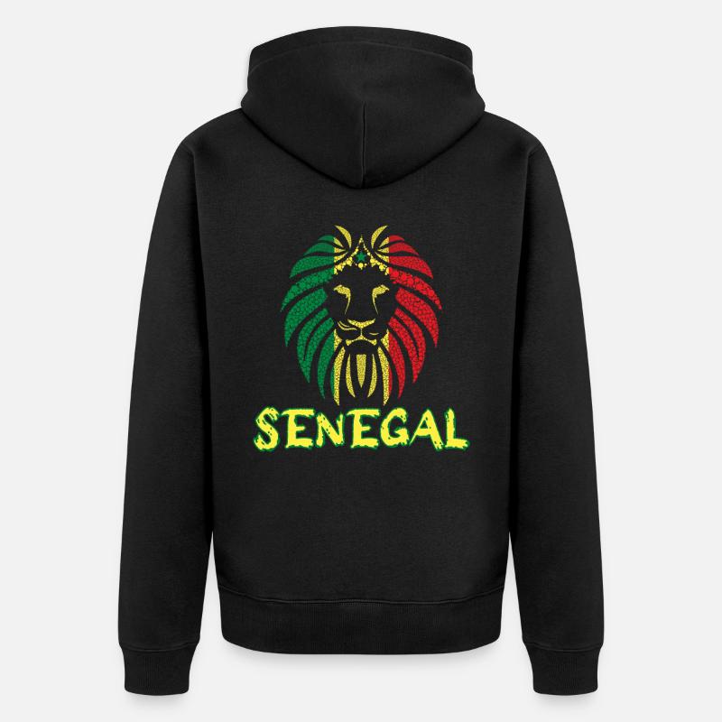 Support équipe de Sénégal Lion De La Téranga 2022 - Veste à capuche bio Premium Unisexe - noir