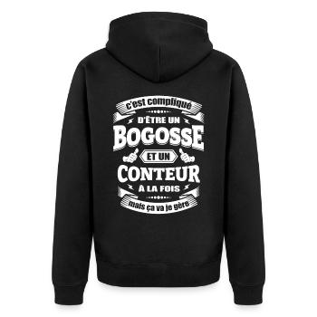 BOGOSSE ET CONTEUR - Veste à capuche bio Premium Unisexe - noir - Dos - Nico (187cm)