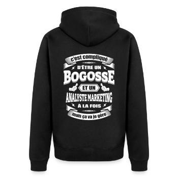 BOGOSSE ET ANALYSTE MARKETING - Veste à capuche bio Premium Unisexe - noir - Dos - Nico (187cm)