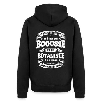 BOGOSSE ET BOTANISTE A LA FOIS - Veste à capuche bio Premium Unisexe - noir - Dos - Nico (187cm)
