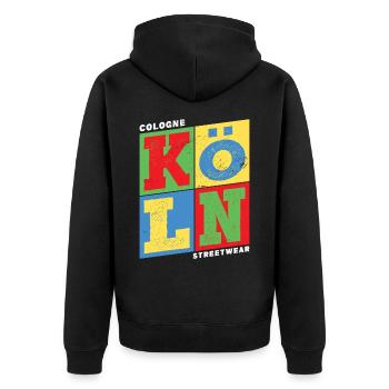 Cologne Cologne Allemagne Ville colorée Skyline Accueil - Veste à capuche bio Premium Unisexe - noir - Dos - Nico (187cm)