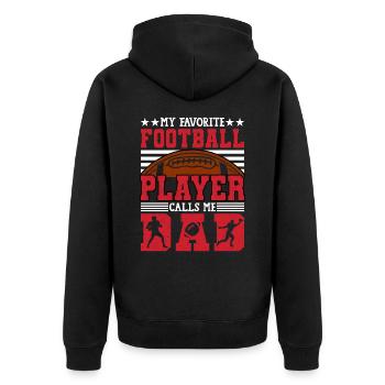 Footballer Father Dad Favorite Football Player - Unisex Premium Organic Zip Hoodie - black - Back - Nico (187cm)