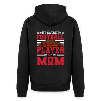 Footballer Mutter Mom favorite Football Player - Unisex Premium Bio Zip Hoodie - Schwarz - Hinten - Nico (187cm)