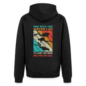 SCUBA Tauchen - Tank Diver Saying - Unisex Premium Organic Zip Hoodie - black - Back - Nico (187cm)