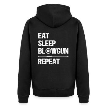Blowgun Blowpipe Shooting - Blowgun Saying - Veste à capuche bio Premium Unisexe - noir - Dos - Nico (187cm)