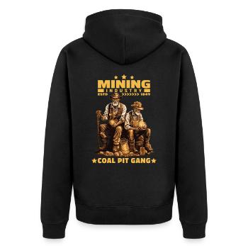 Goldgräber Bergarbeiter Bergleute Bergmänner - Unisex Premium Bio Zip Hoodie - Schwarz - Hinten - Nico (187cm)